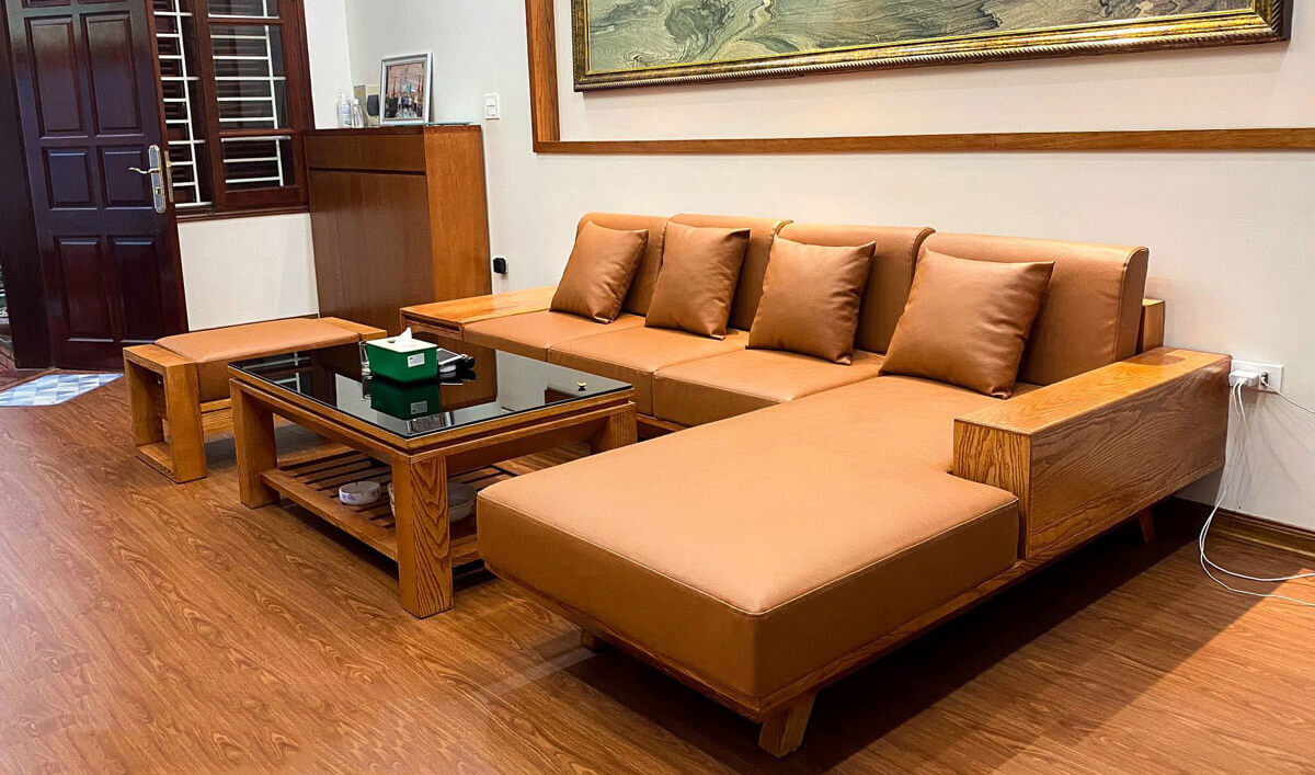Bộ bàn ghế phòng khách gỗ tần bì cao cấp