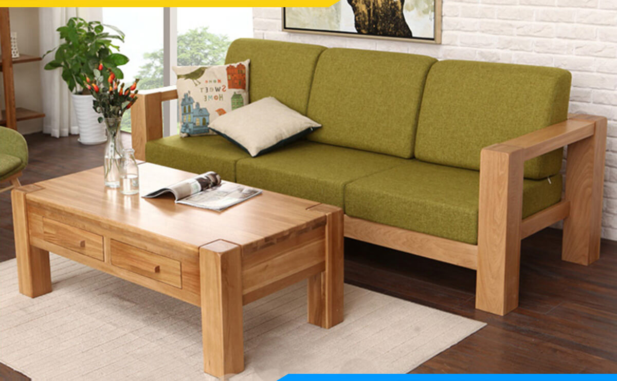 Bộ bàn ghế sofa gỗ mini đơn giản mà vẫn tinh tế, sang trọng