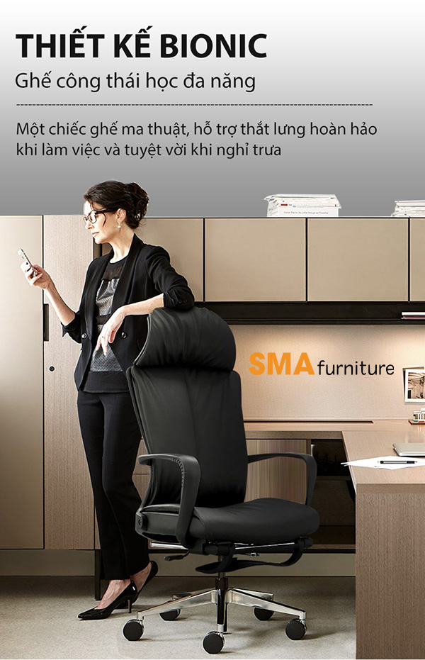 Dòng ghế ngồi văn phòng bọc da nổi bật với độ bền cao và chất lượng ổn định