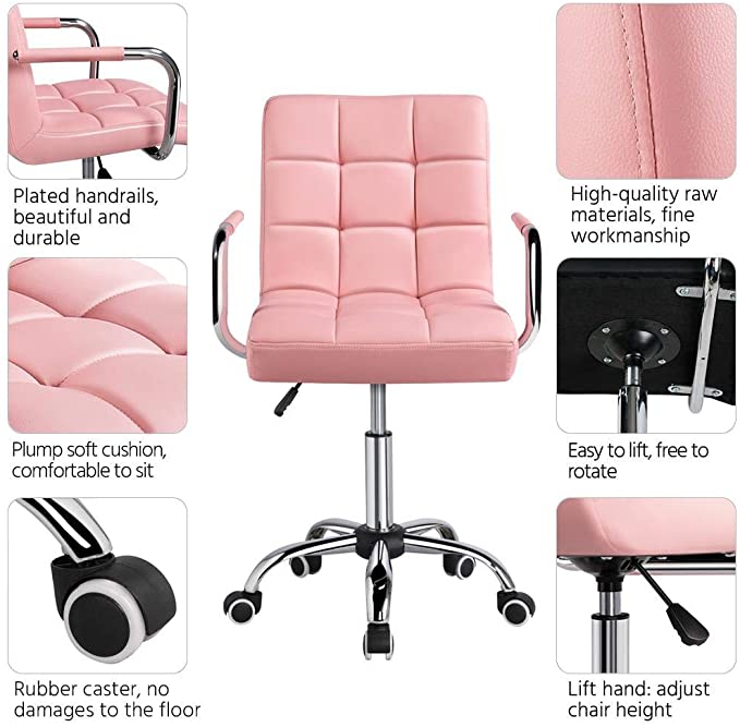 Ghế văn phòng màu hồng tích hợp nhiều tính năng thông minh, tiện lợi cho người dùng