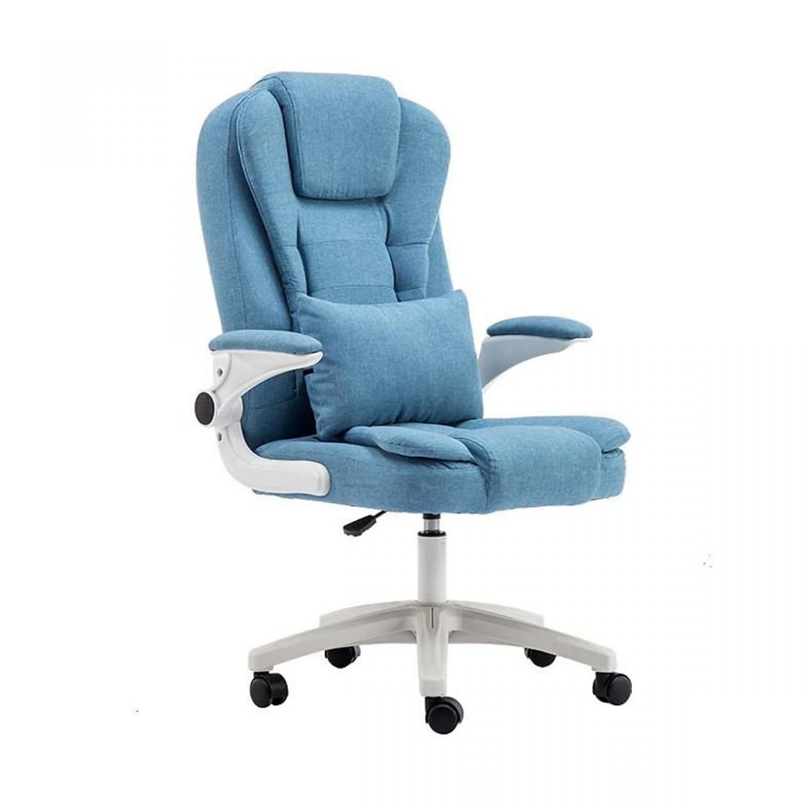 Ghế văn phòng màu xanh bọc nỉ có thiết kế sang trọng với chất liệu vải mềm có độ thấm hút tốt
