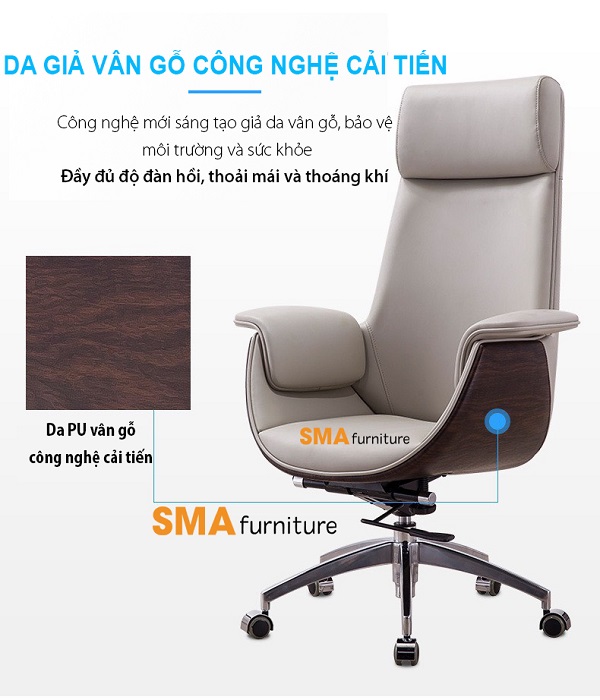 Các mẫu ghế tựa lưng văn phòng thường được sử dụng chất liệu da cao cấp đã qua xử lý làm chất liệu