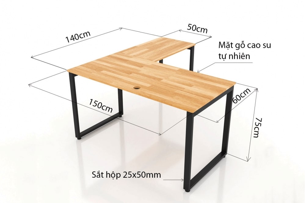 Kích thước chiều dài tiêu chuẩn của bàn làm việc trong phòng ngủ
