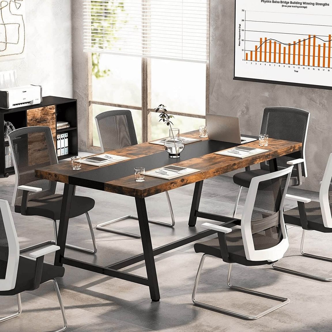Mẫu bàn làm việc gỗ công nghiệp có thiết kế đơn giản, phù hợp với nhiều mẫu văn phòng khác nhau 