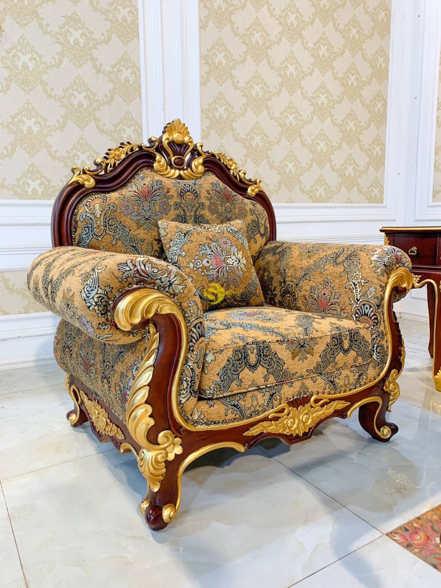 Mẫu sofa thư giãn đơn mang phong cách tân cổ điển