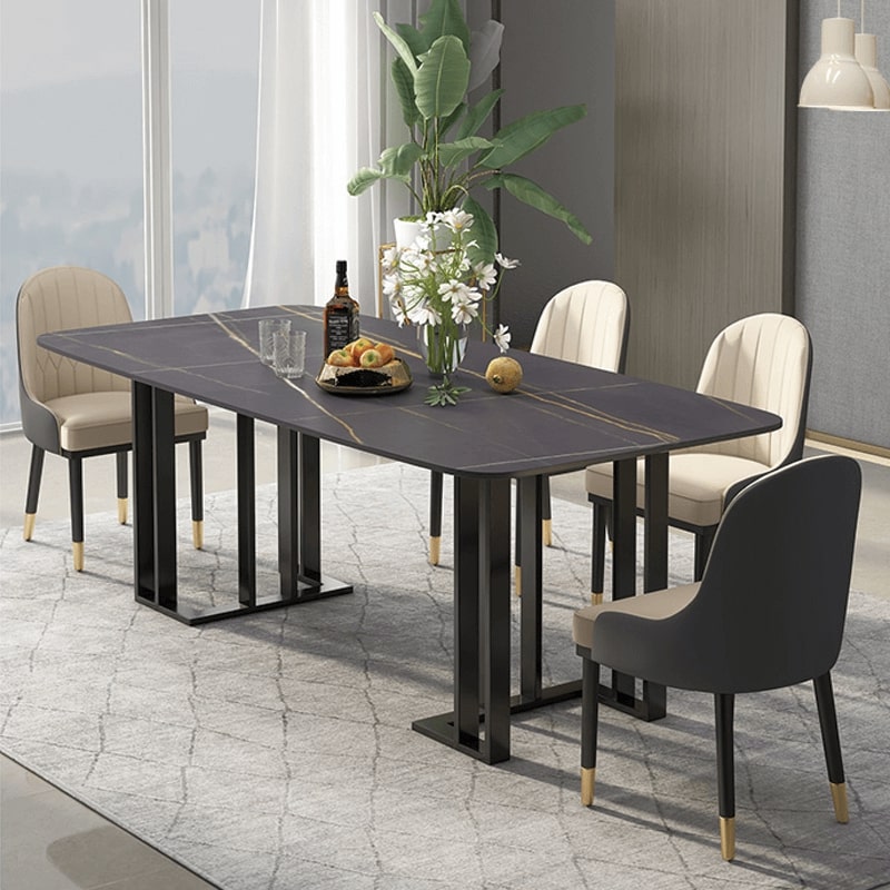 Thiết kế sang trọng của những bộ bàn ăn 4 ghế hiện đại chân sắt
