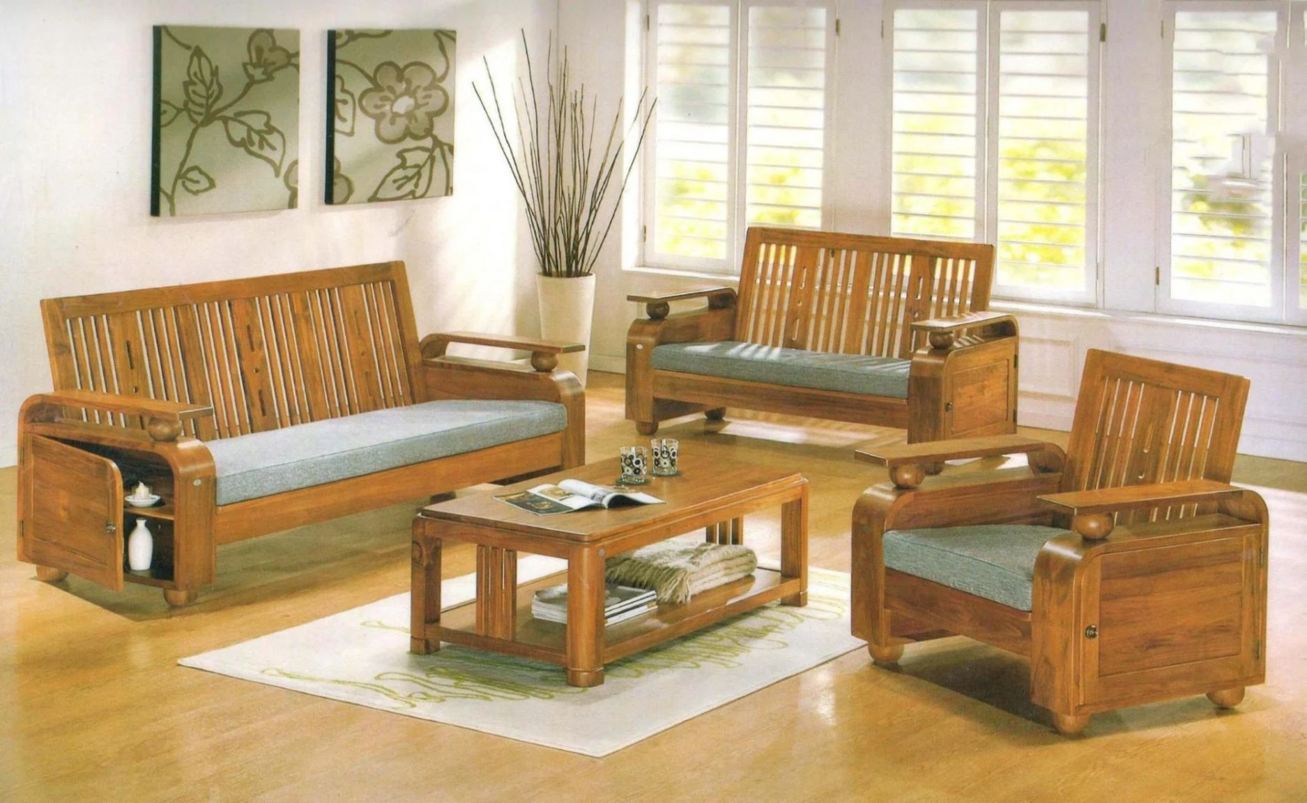 Bộ bàn ghế gỗ phòng khách giá 3 triệu cso chất lượng không quá cao