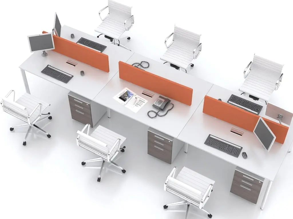 Thiết kế bàn làm việc nhóm tạo sự riêng tư cho không gian làm việc của nhân viên