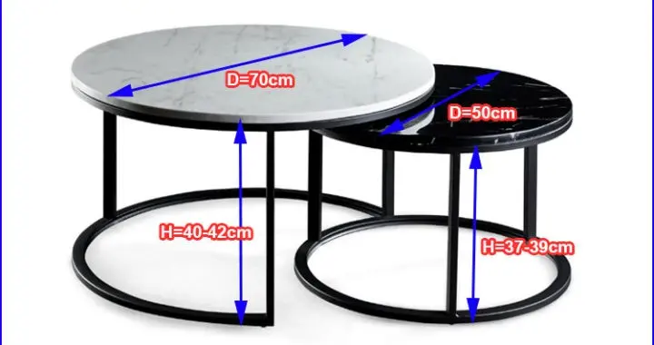 Tổng hợp những kích thước bàn trà tròn phổ biến hiện nay