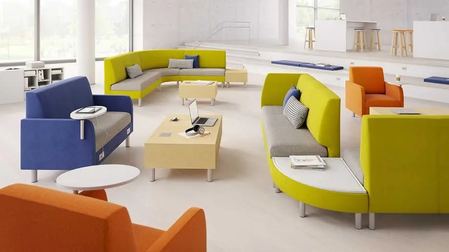 Thiết kế các mẫu ghế tiếp khách văn phòng bọc nệm bằng vải nỉ
