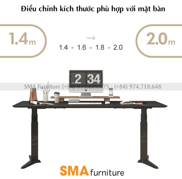 Chân bàn nâng hạ SMA Luxury Tải trọng tối đa 150kg