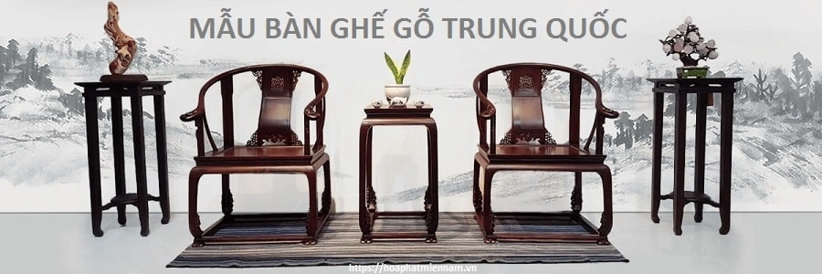 Bộ bàn ghế gỗ phòng khách giá dưới 7 triệu phong cách Trung Hoa
