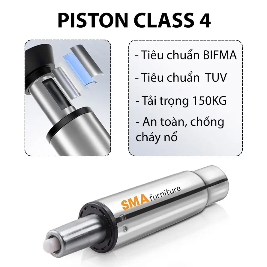 Sử dụng piston 4 cấp với độ bền và tính ổn định