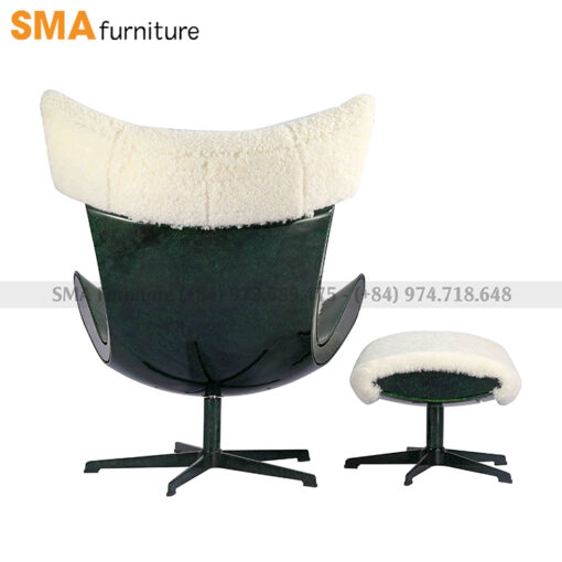 Ghế Thư Giãn Lounge & Ottoman Da Lông Cừu