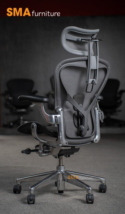 Ghế Herman Miller Aeron, Size B Khung Nhôm - Graphite - Full Option 2023