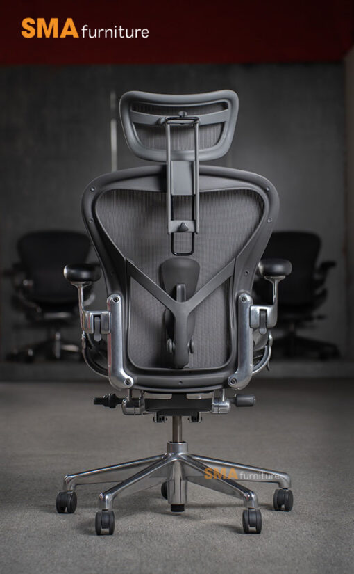 Ghế Herman Miller Aeron, Size B Khung Nhôm - Graphite - Full Option 2023