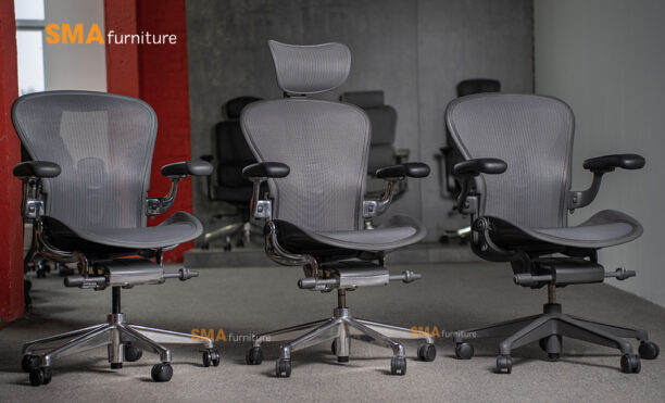 Ghế Herman Miller Aeron, Size B Khung Nhôm - Graphite - Full Option 2023