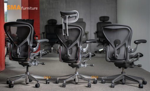 Ghế Herman Miller Aeron, Size B Khung Nhôm - Graphite - Full Option 2023