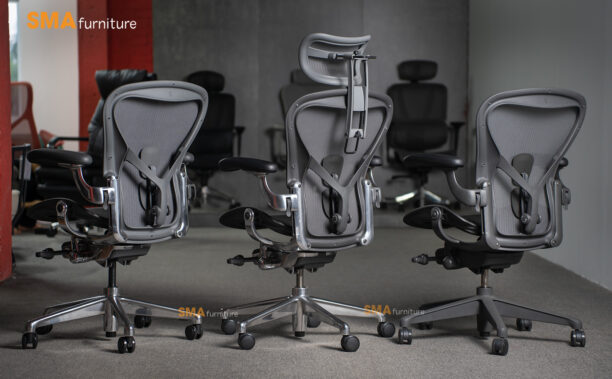 Ghế Herman Miller Aeron, Size B Khung Nhôm - Graphite - Full Option 2023