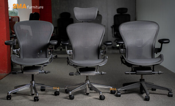 Ghế Herman Miller Aeron, Size B Khung Nhôm - Graphite - Full Option 2023