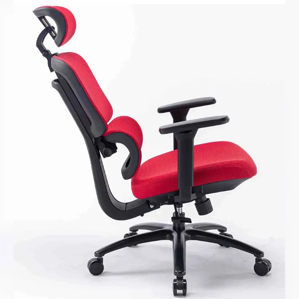 Mẫu ghế văn phòng màu đỏ công thái học có thiết kế nhỏ gọn, năng động phù hợp với nhiều không gian văn phòng