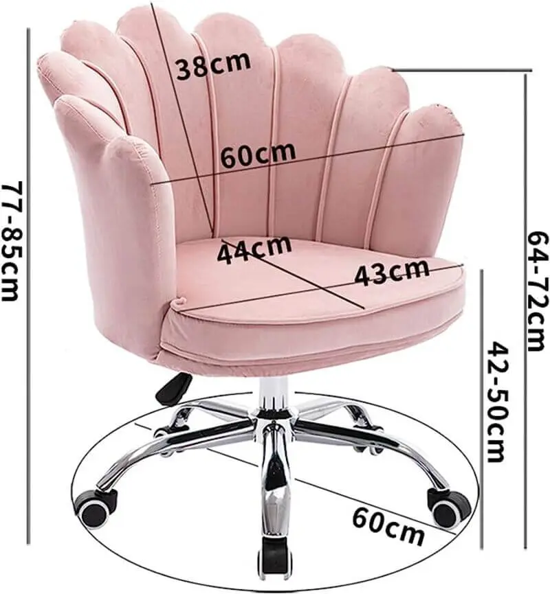 Kích thước của ghế xoay văn phòng màu hồng nữ tính