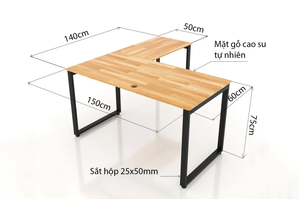 Kích thước bàn làm việc tiêu chuẩn dành cho người việt