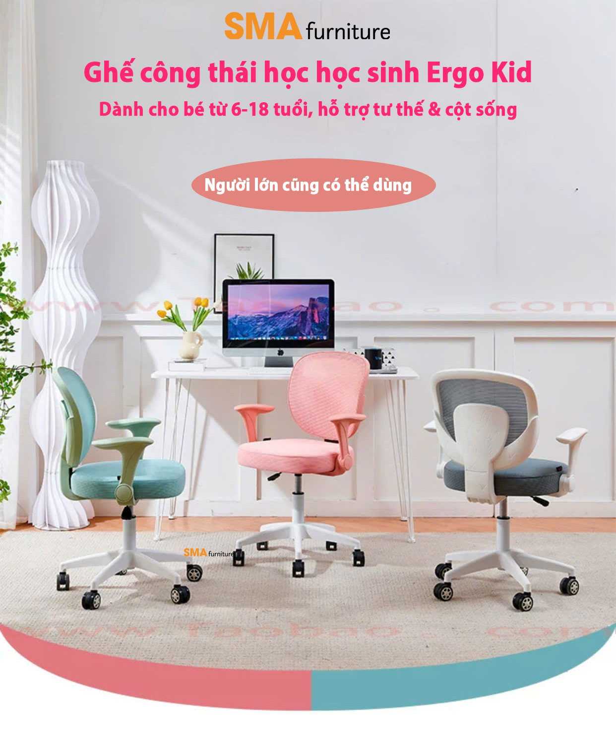 Ghế công thái học học sinh Ergo Kid siêu đáng yêu cho bé 6 - 18 tuổi