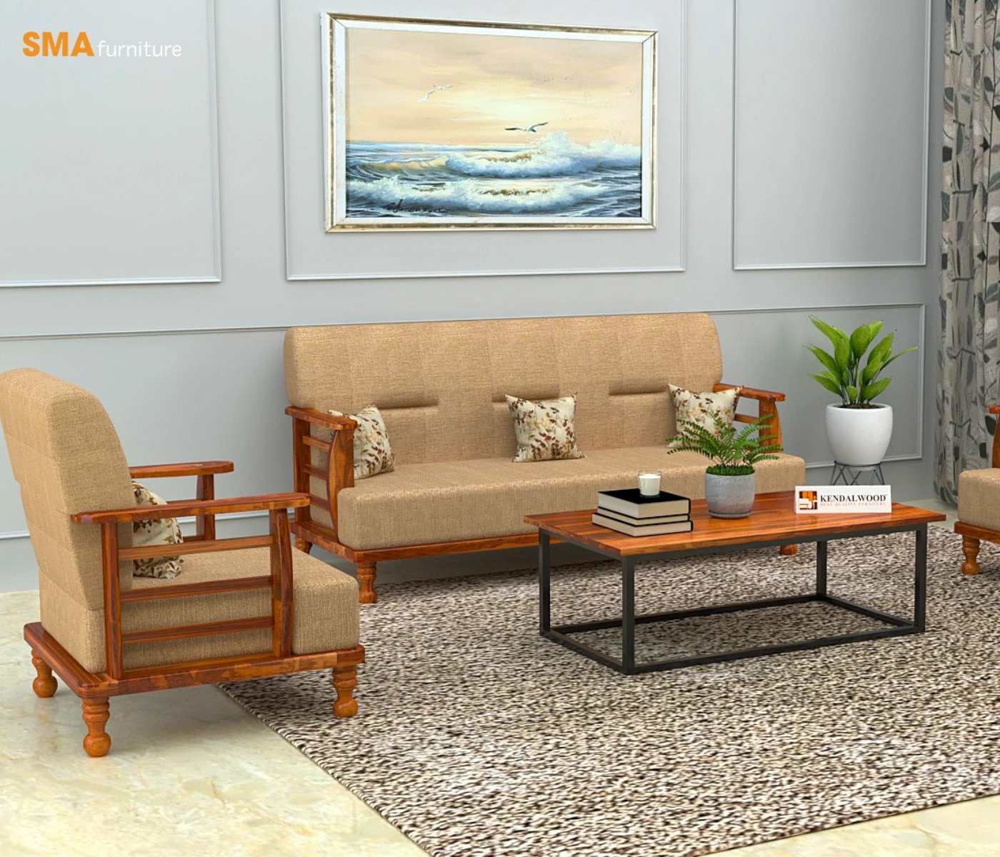Sofa văn phòng cao cấp bằng gỗ tự nhiên