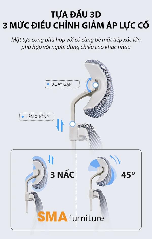 Thiết kế tựa đầu 3D giúp giải tỏa áp lực các đốt sống cổ