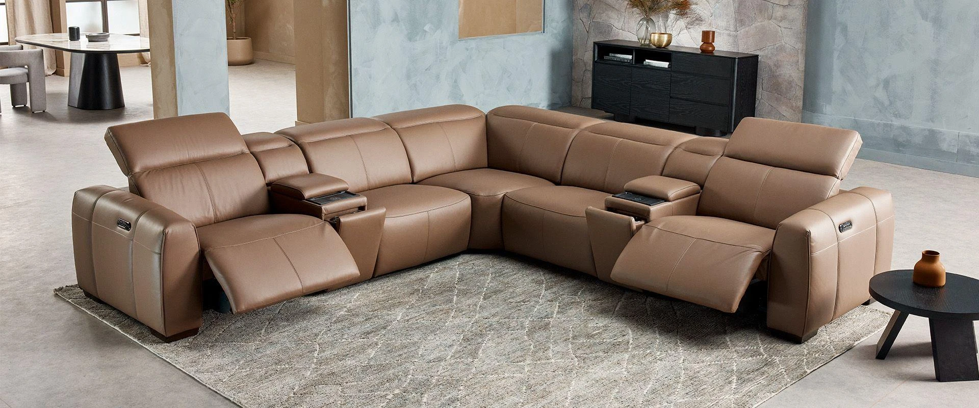 Mẫu sofa thư giãn chỉnh điện góc chữ L