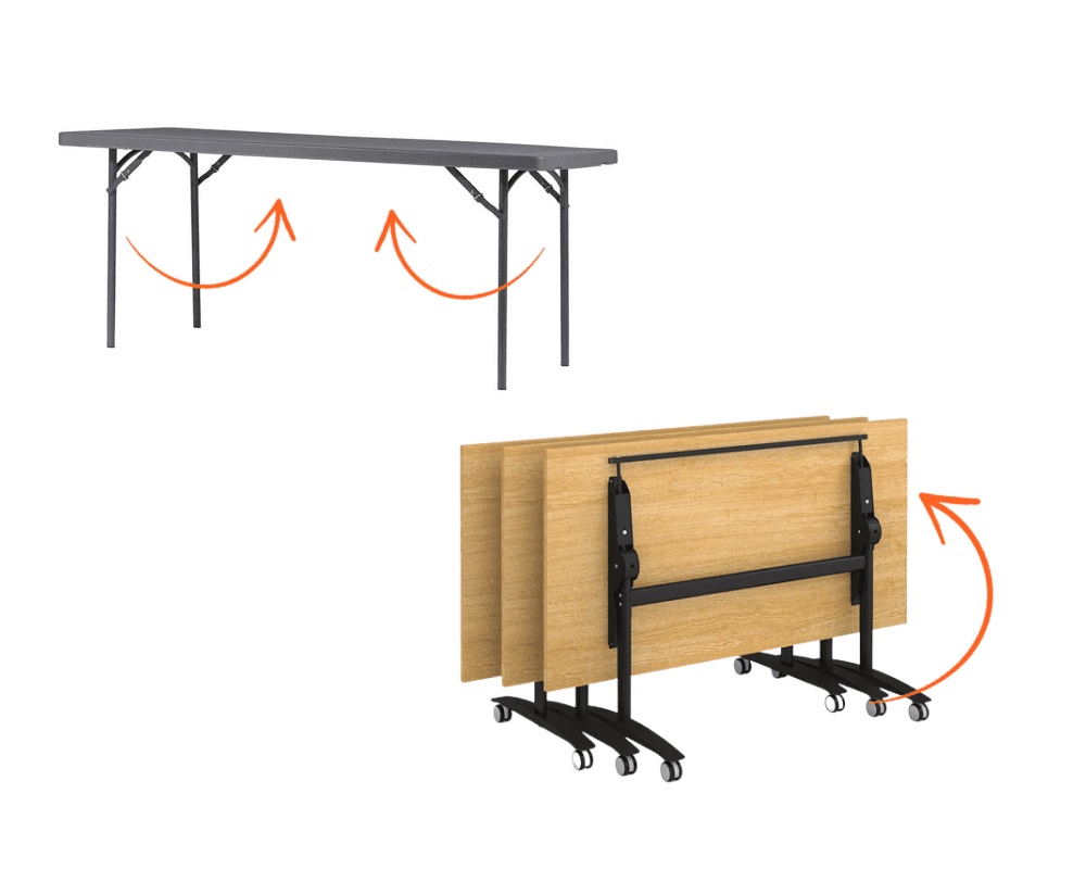 Mẫu bàn chân sắt gấp văn phòng đẹp tối ưu diện tích