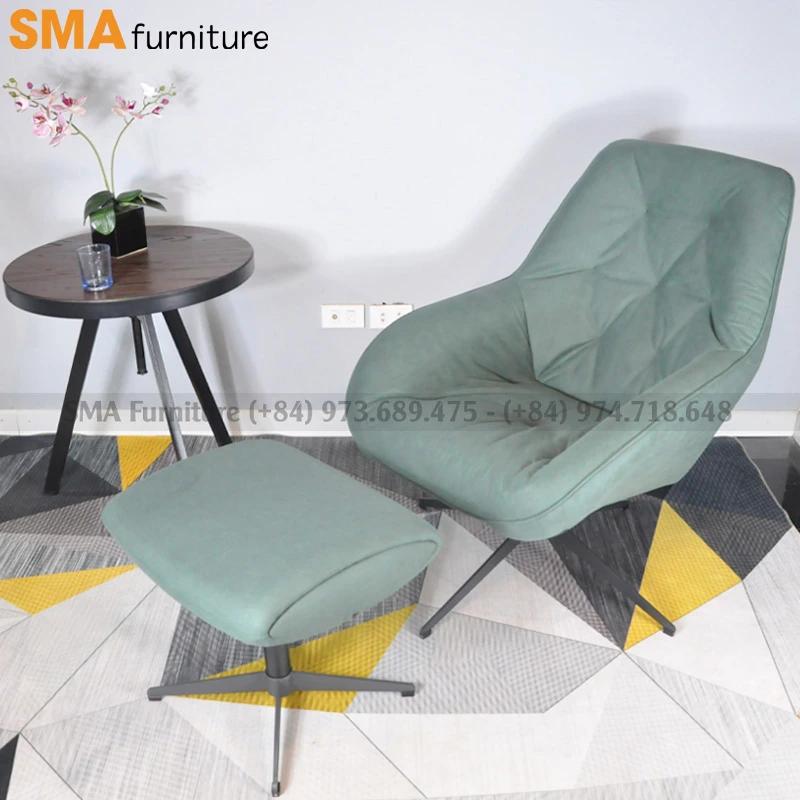 Arm Chair NF9 - Da Lộn Màu Xanh