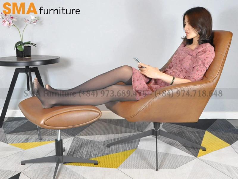 Ghế Arm Chair NF11 - Da Nâu