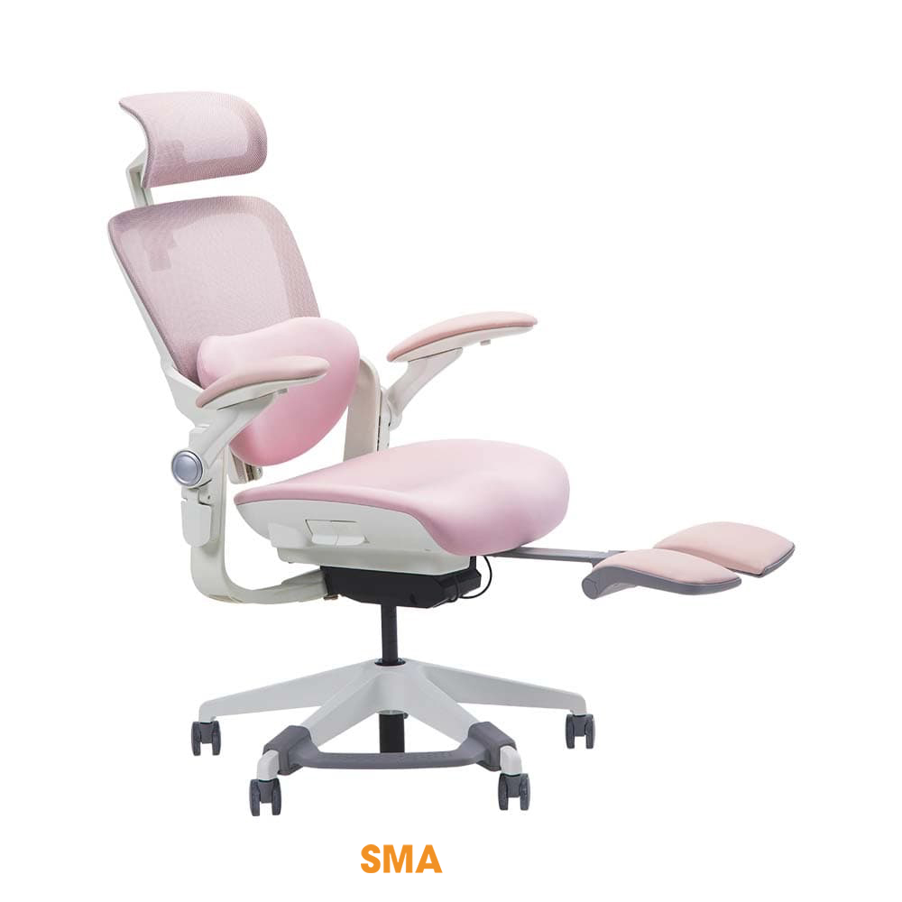 Thiết kế độc đáo của mẫu ghế văn phòng có tựa đầu màu hồng siêu dễ thương