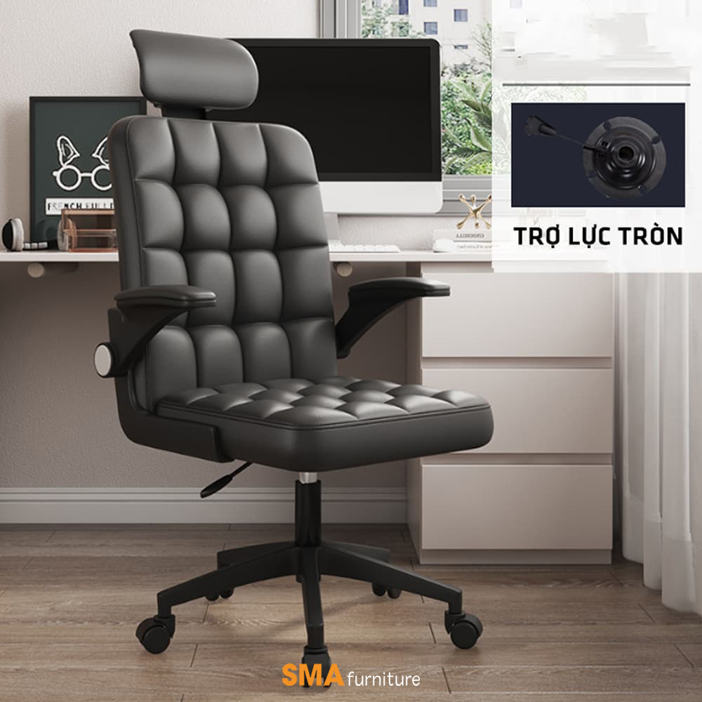 Thiết kế sang trọng của mẫu ghế văn phòng có tựa đầu cho giám đốc