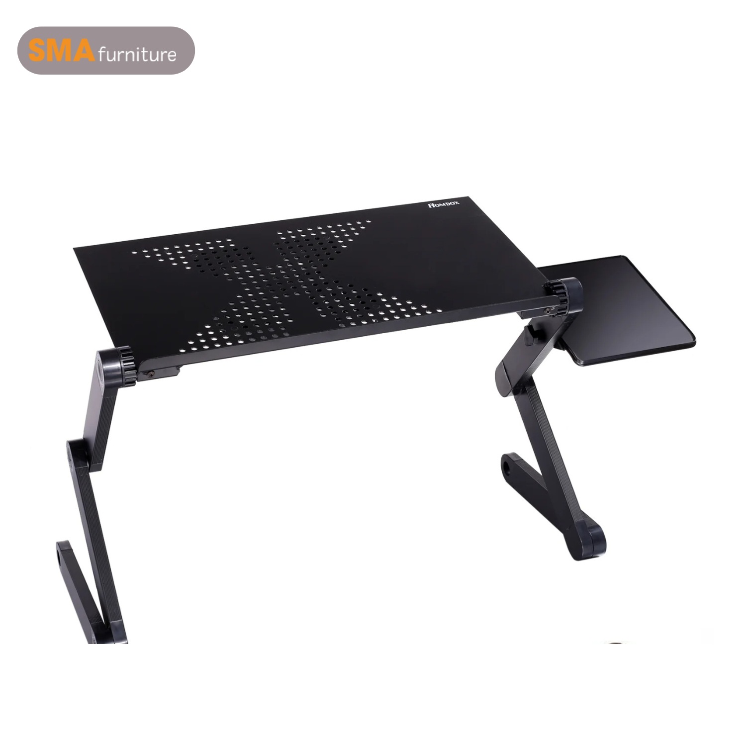 Thiết kế giá sách kết hợp với bàn đặt laptop trên giường