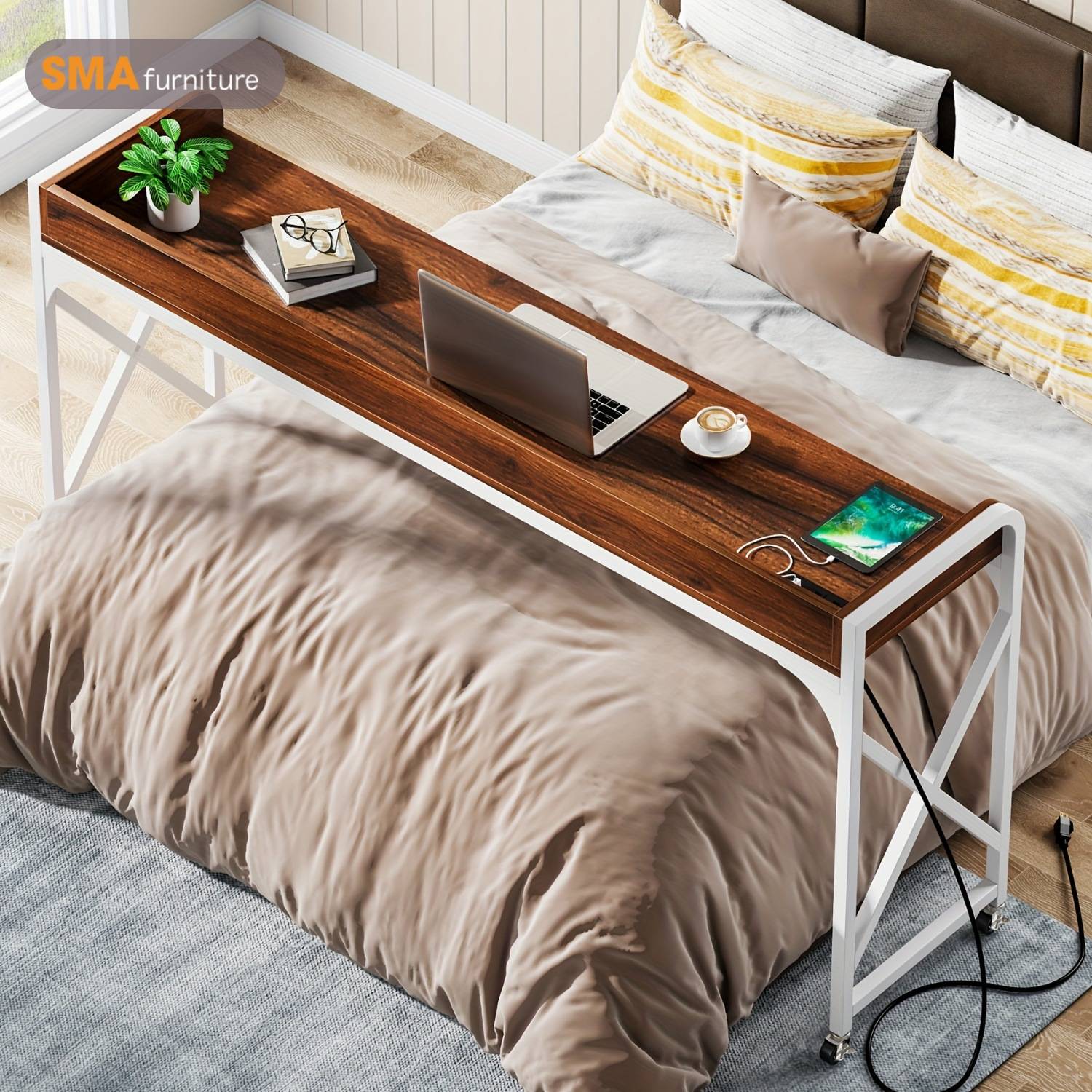 Bàn kê laptop trên giường di động