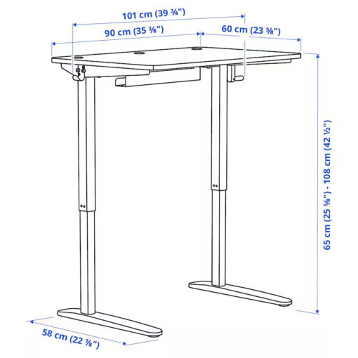 Ưu điểm của bàn nâng hạ BNH-1007 quay tay màu trắng