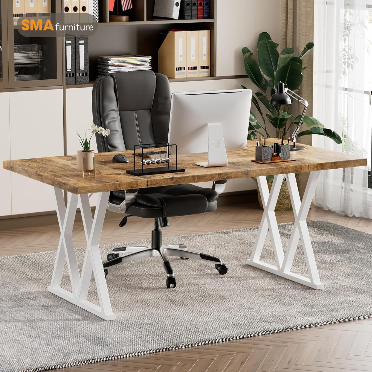 Bàn chân sắt chữ X cho góc làm việc