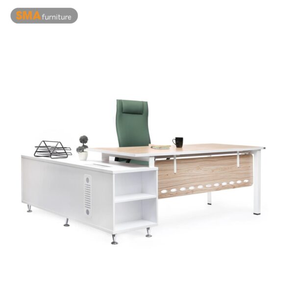 Sản phẩm bàn giám đốc kích thước 1m8 BGD683 nổi bật với tone nâu gỗ sang trọng