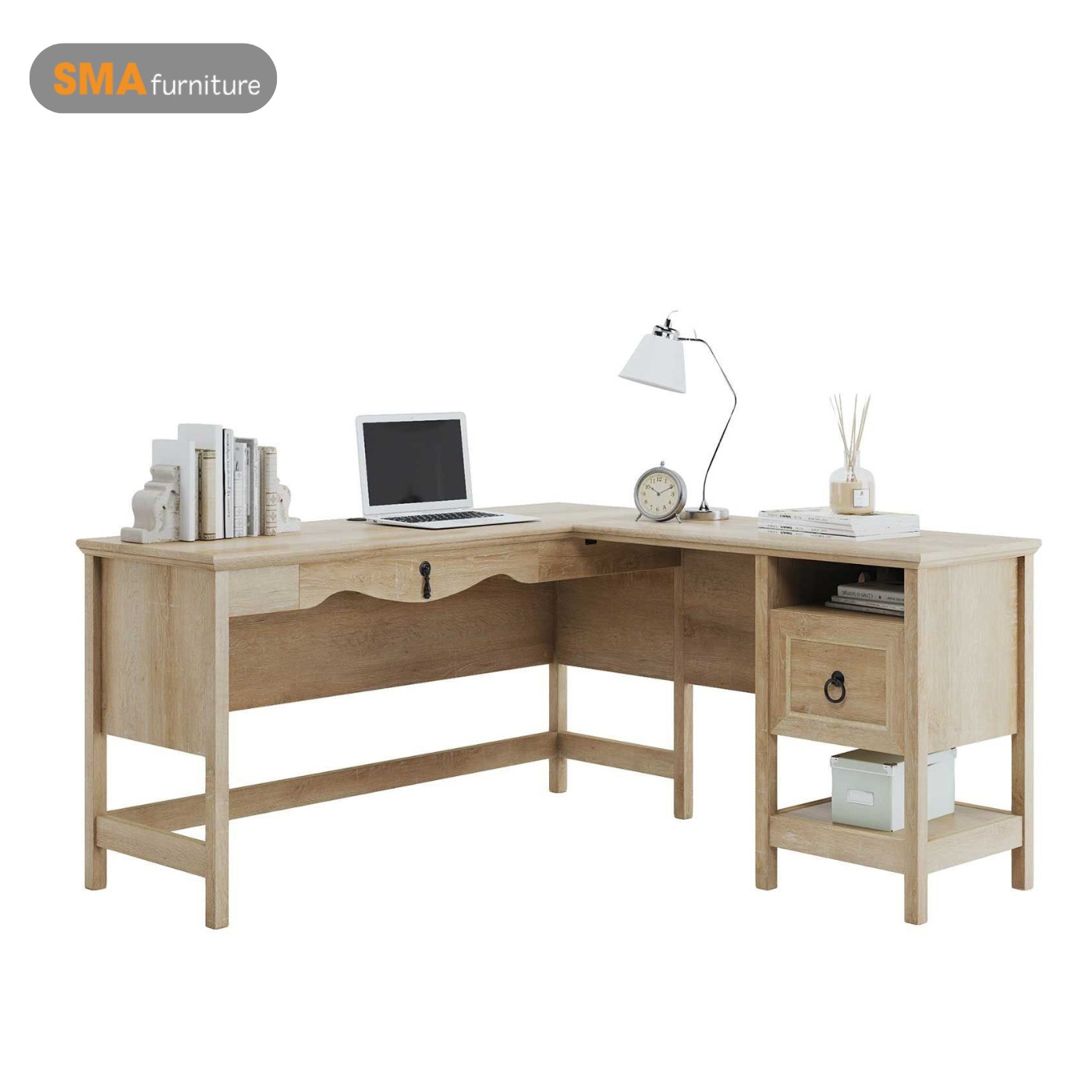 Mẫu bàn làm việc gỗ cao su rất phù hợp cho không gian làm việc