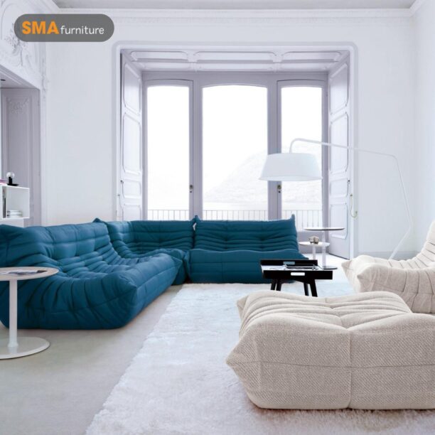 Ghế Togo dáng dài thư giãn có thể thay thế cho sofa trong phòng khách