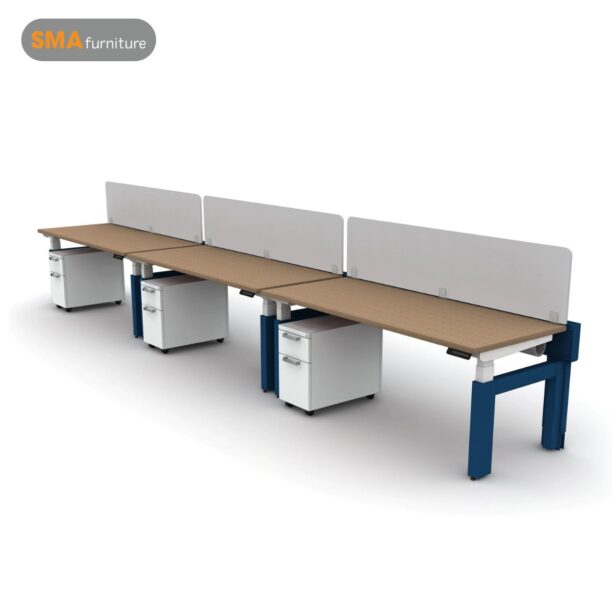 Module bàn làm việc 3 người MLV622, tích hợp nhiều công năng