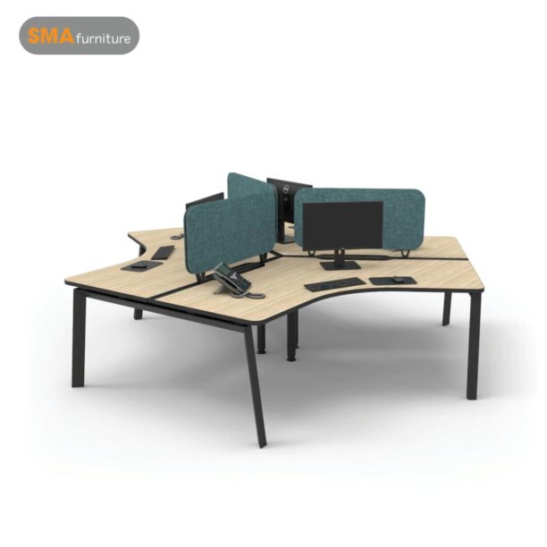 Module bàn làm việc 3 người MLV622 bằng chất liệu kim loại chắc chắn