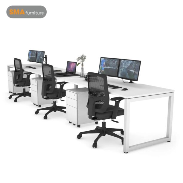 Cụm bàn làm việc 3 người MLV622 hình chữ nhật