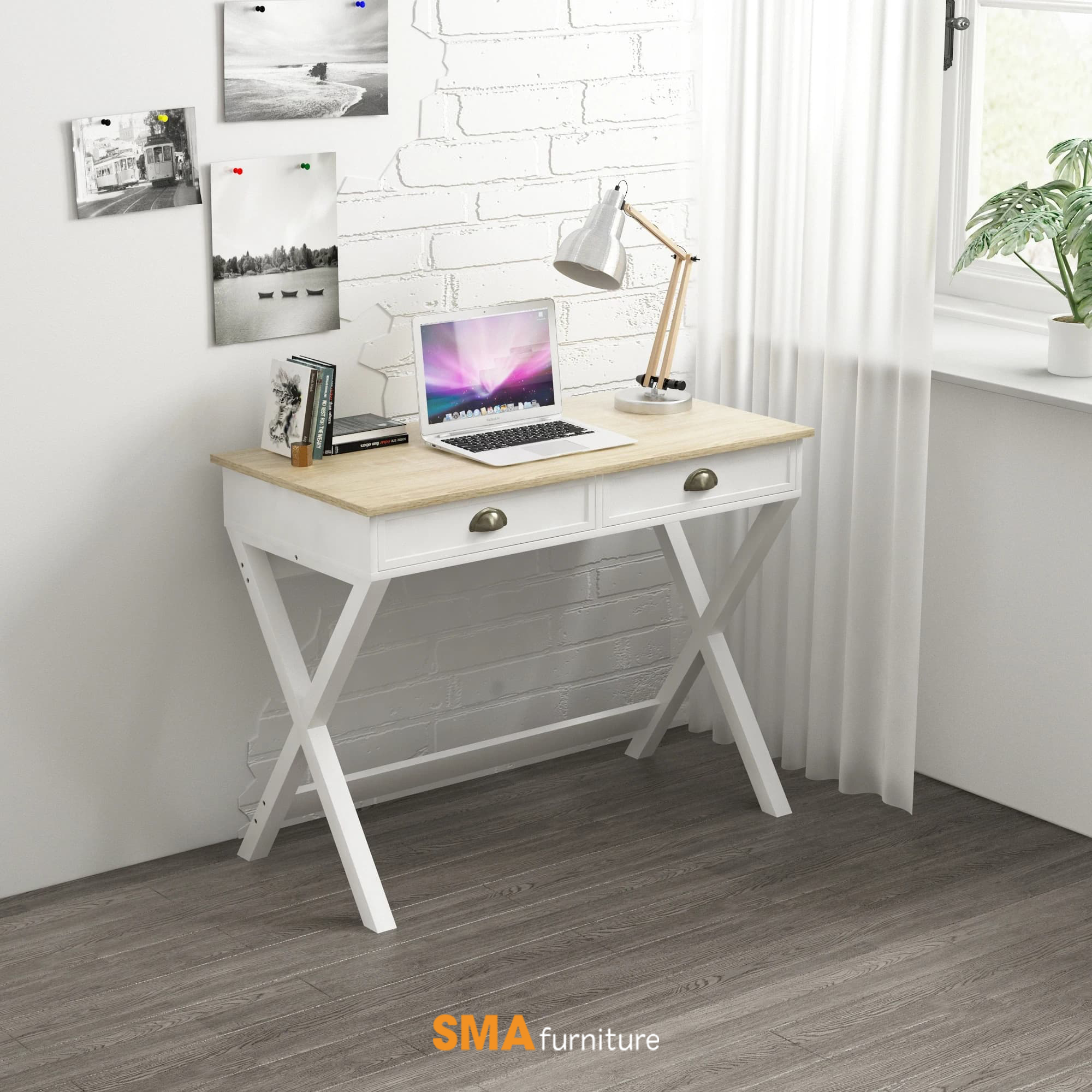 Dễ dàng bố trí nội thất khi sử dụng bàn chân sắt màu trắng