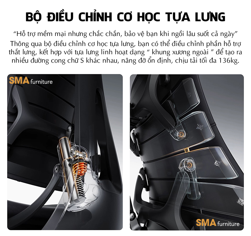Ghế công thái học LiberNovo Omni chính hãng - Công nghệ Dynamic Balance đồng bộ chuyển động cơ thể. Ghế LiberNovo Omni với cơ chế massa vùng lưng hiệu quả được phân phối chính hãng bởi SMA Furniture
