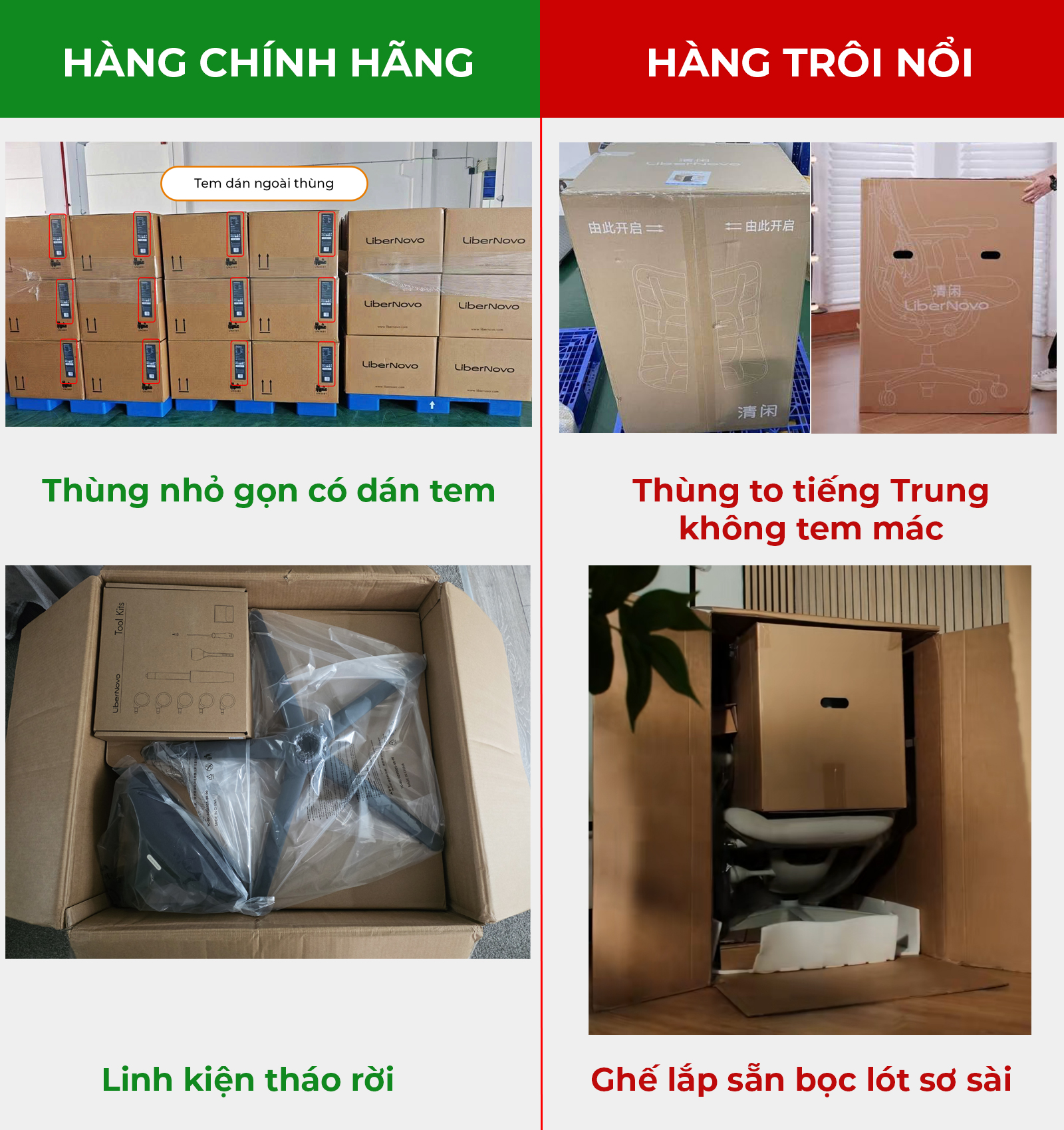 kiểm tra thùng ghế LiberNovo Omni chính hãng